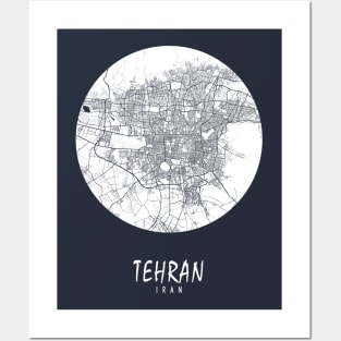 Tehran, Iran City Map - Full Moon Posters and Art